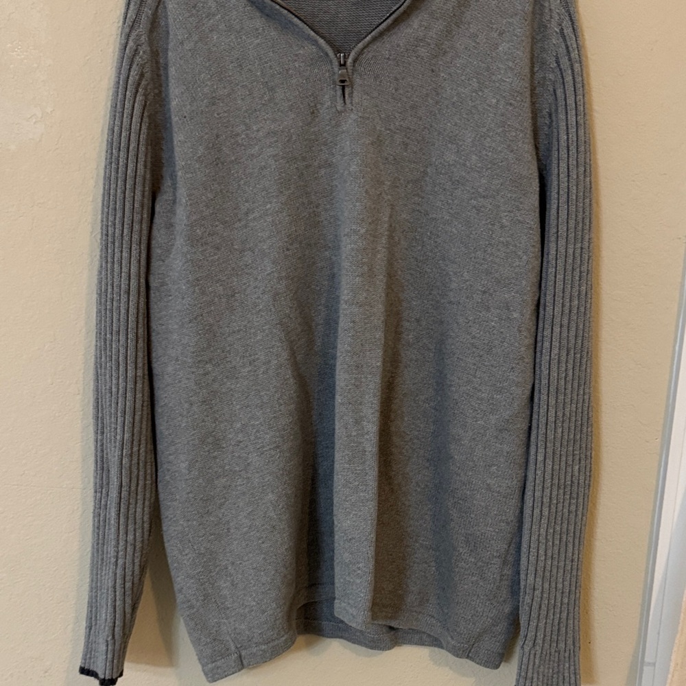 St. John's Bay Men's Charcoal Zip-Up Sweater - Picture 5 of 7